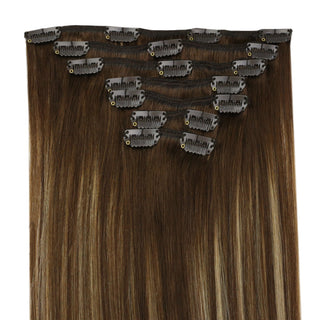 balayage extensions clip in human hair
