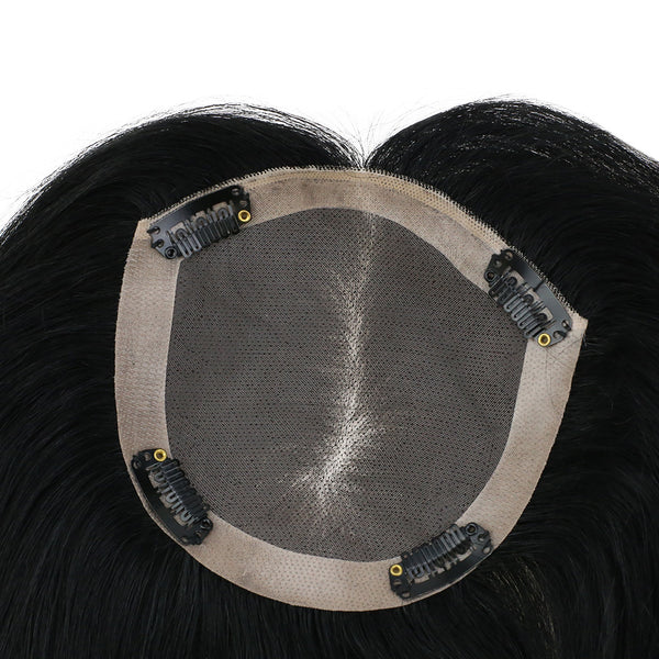 Full Shine Lace Human Hair Wig Toppers 13cm*13cm For Women Hair Loss #1 Jet Black