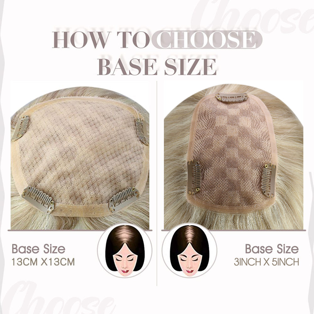Full Shine Lace Human Hair Wig Toppers 13cm*13cm For Women Hair Loss Highlights Color 18/613