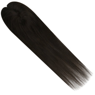 Full Shine Lace Wig Toppers 3*5 Inch Lace Base Hairpiece For Women Pure Color #2 Darkest Brown