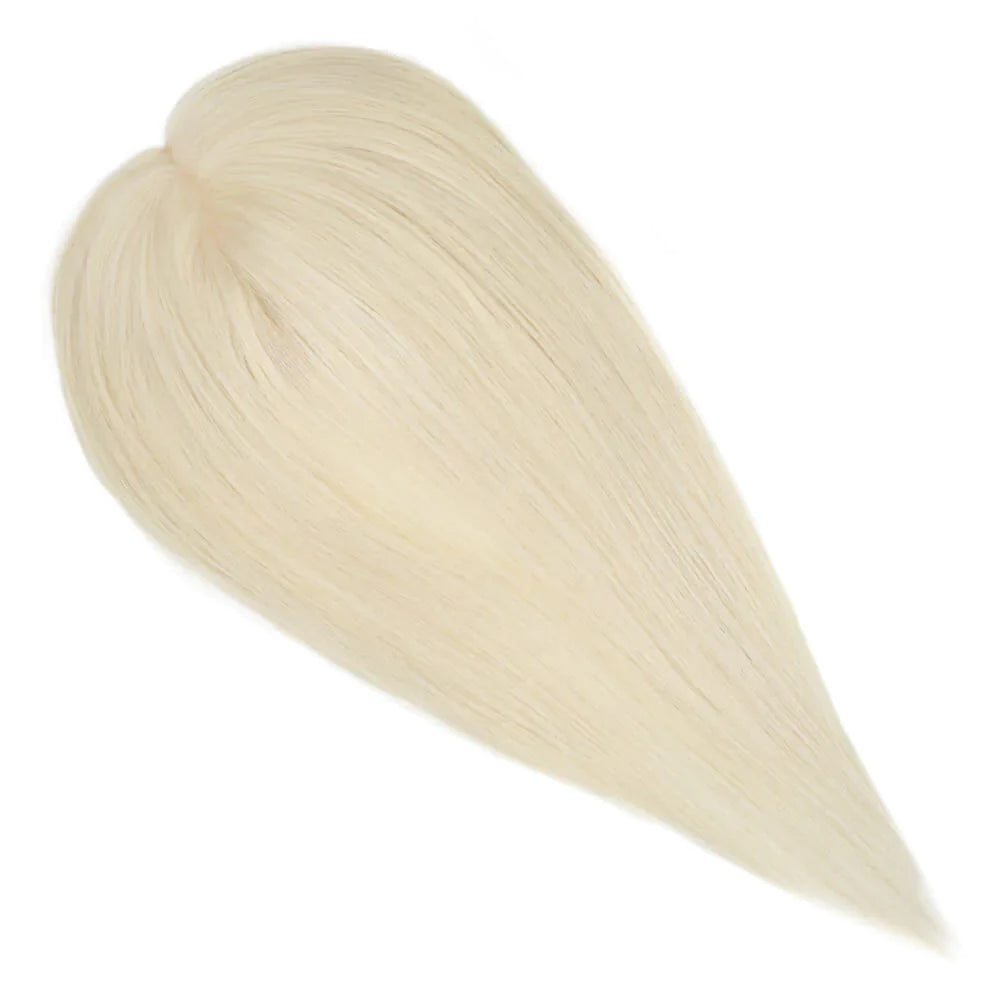Full Shine Lace Human Hair Wig Toppers 13cm*13cm For Women Hair Loss #60 Platinum Blonde
