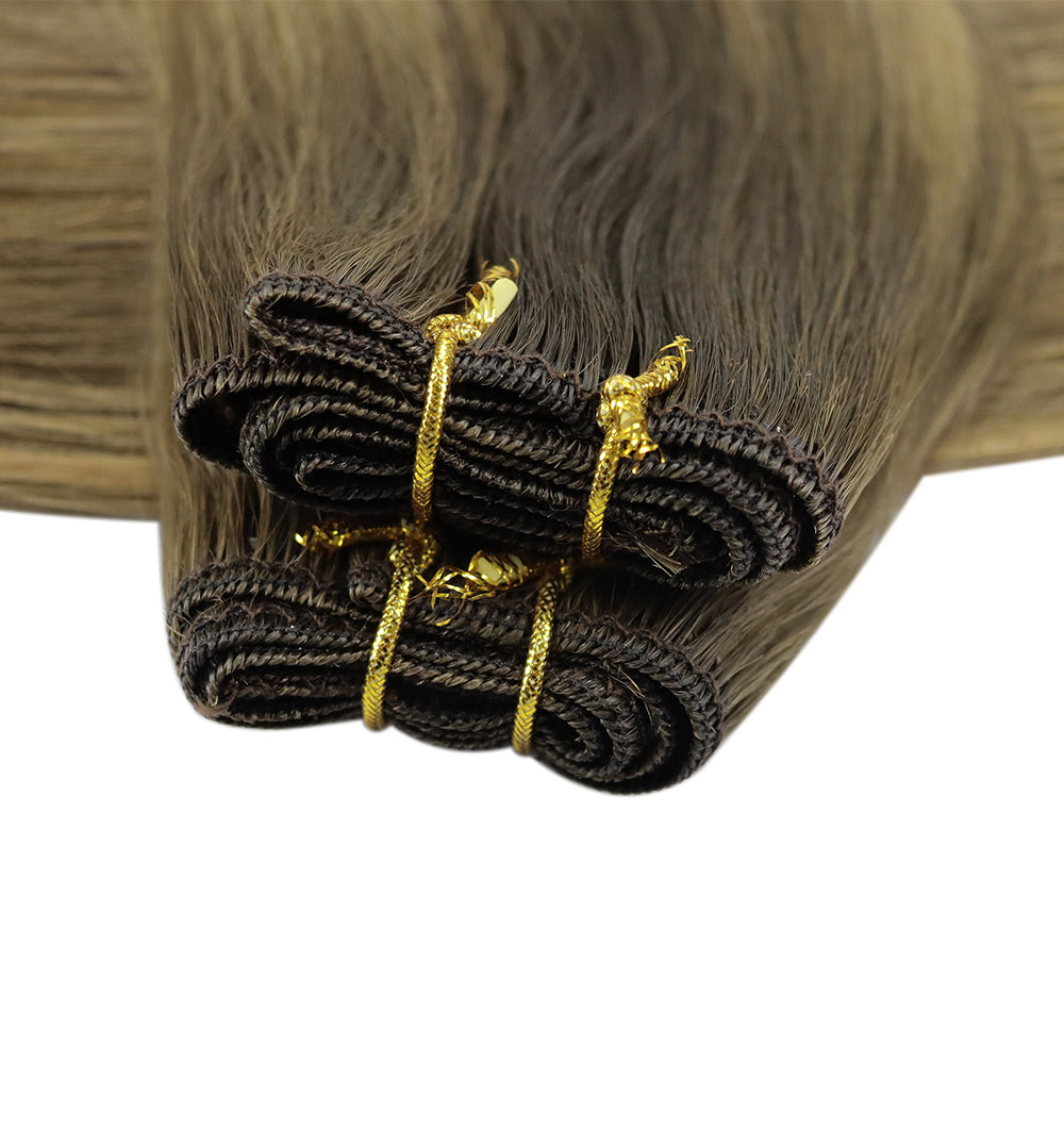 Full Shine Virgin Weft Brazilian 100% Human Hair Sew In Bundles Balayage Highlights (#BM)