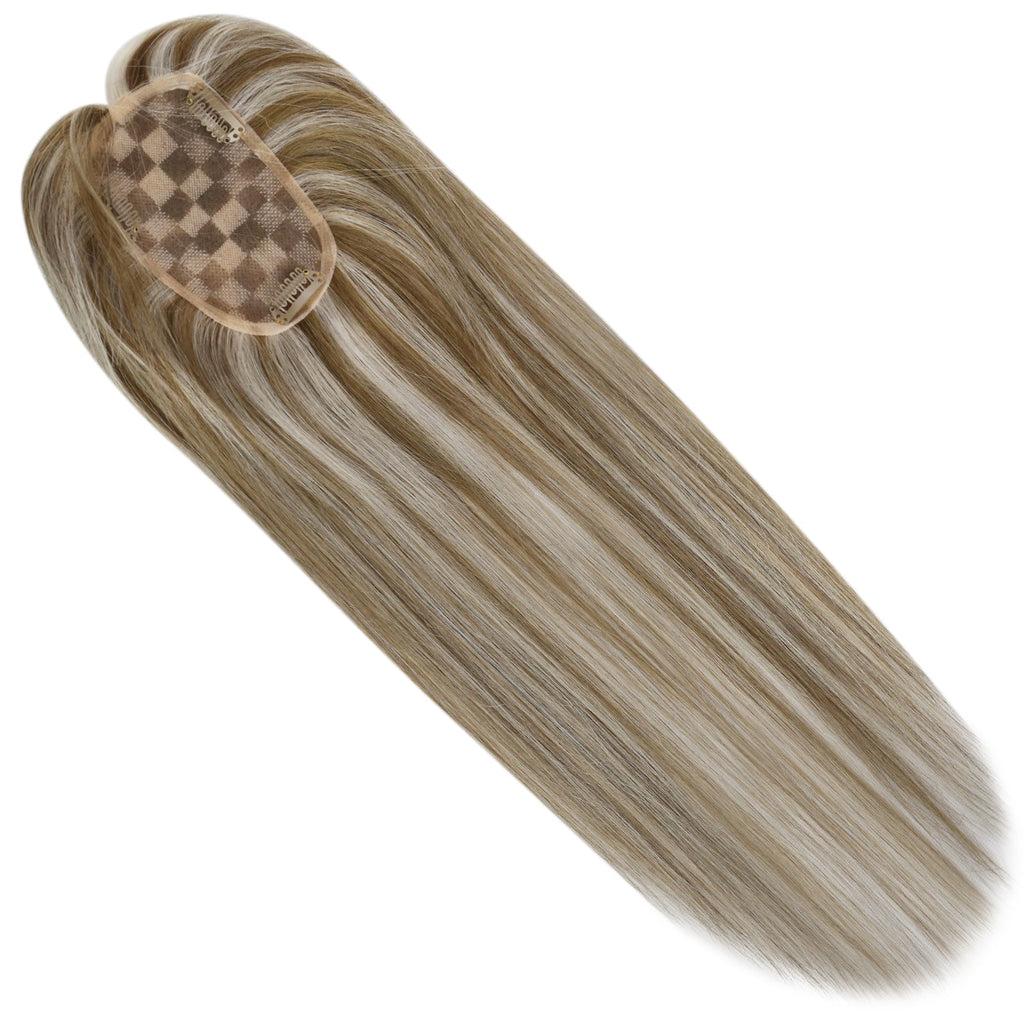 Full Shine Lace Wig Toppers 3*5 Inch Lace Base Hairpiece Highlights #P8/60