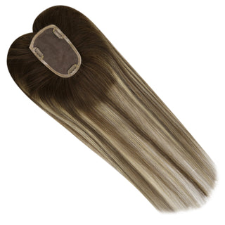 Full Shine Lace Wig Toppers 3*5 Inch Lace Base Hairpiece For Women Balayage(#4/27/4)