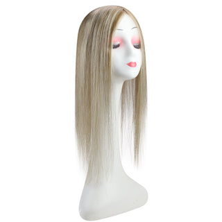 Full Shine Lace Human Hair Topper Piece 13cm*13cm For Women Highlights #P8/60