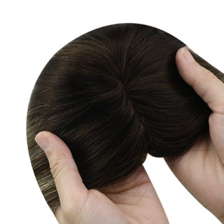 Full Shine Lace Wig Toppers 3*5 Inch Lace Base Hairpiece For Women Balayage #3/8/22