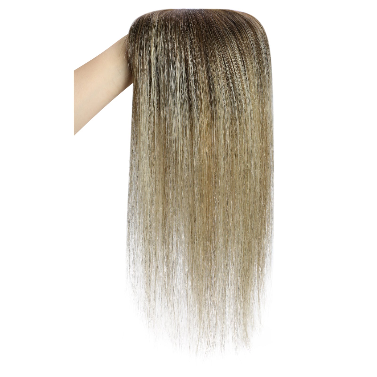 Full Shine Lace Human Hair Wig Toppers 13cm*13cm For Women Hair Loss Balayage #3/8/22