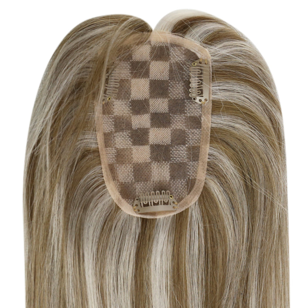 Full Shine Lace Wig Toppers 3*5 Inch Lace Base Hairpiece Highlights #P8/60