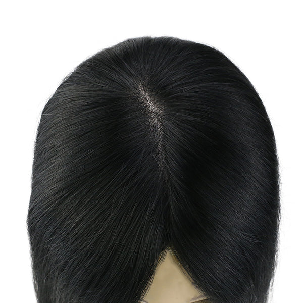 Full Shine Lace Human Hair Wig Toppers 13cm*13cm For Women Hair Loss #1 Jet Black