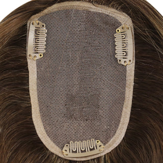 Full Shine Lace Wig Toppers 3*5 Inch Lace Base Hairpiece For Women Balayage #3/8/22