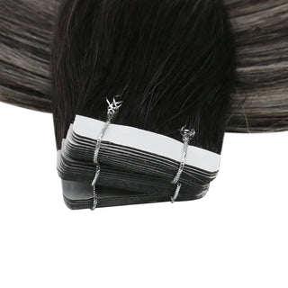 Full Shine Tape in Hair Extensions 100% Virgin Human Hair Balayage Highlights (#1B/Silver/1B)