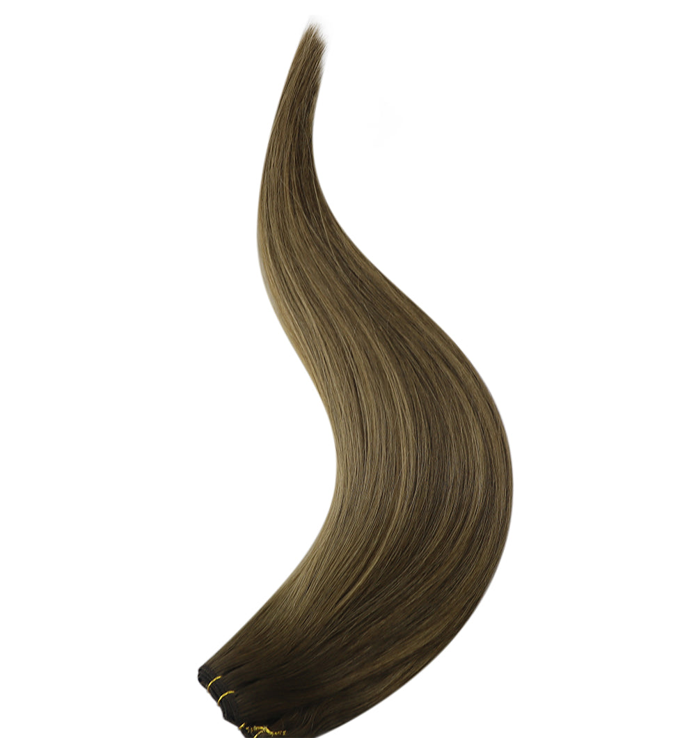 Full Shine Virgin Weft Brazilian 100% Human Hair Sew In Bundles Balayage Highlights (#BM)