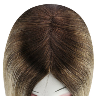 Full Shine Lace Wig Toppers 3*5 Inch Lace Base Hairpiece For Women Balayage #3/8/22