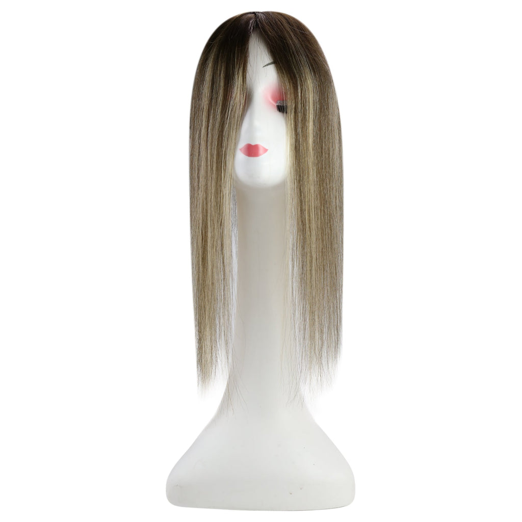 Full Shine Lace Wig Toppers 3*5 Inch Lace Base Hairpiece For Women Balayage(#4/27/4)