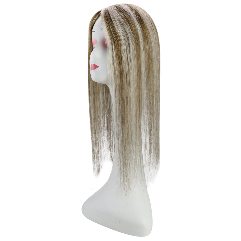Full Shine Lace Wig Toppers 3*5 Inch Lace Base Hairpiece Highlights #P8/60