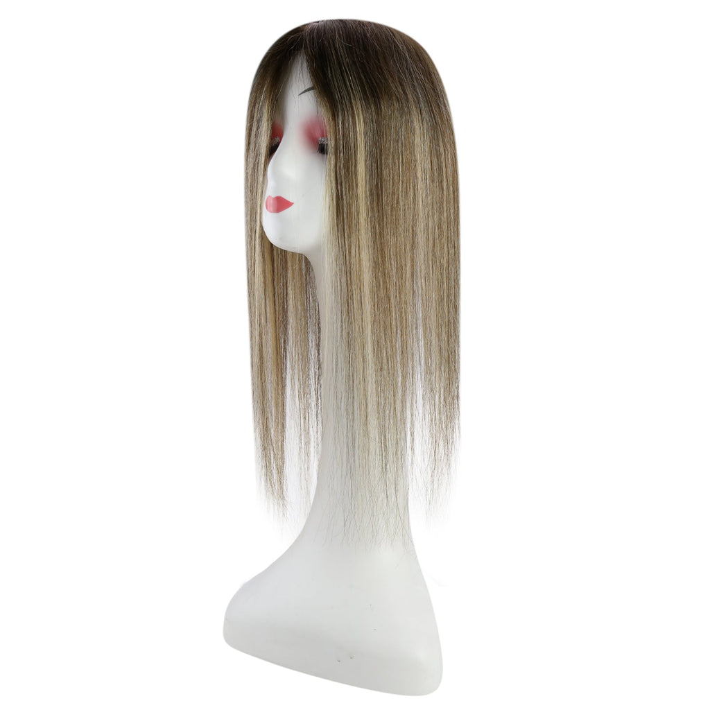 Full Shine Lace Wig Toppers 3*5 Inch Lace Base Hairpiece For Women Balayage(#4/27/4)