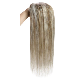 Full Shine Lace Human Hair Topper Piece 13cm*13cm For Women Highlights #P8/60