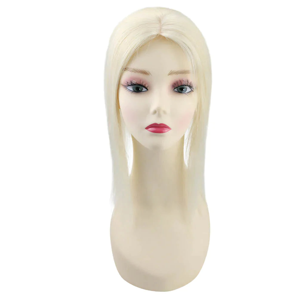 Full Shine Lace Human Hair Wig Toppers 13cm*13cm For Women Hair Loss #60 Platinum Blonde