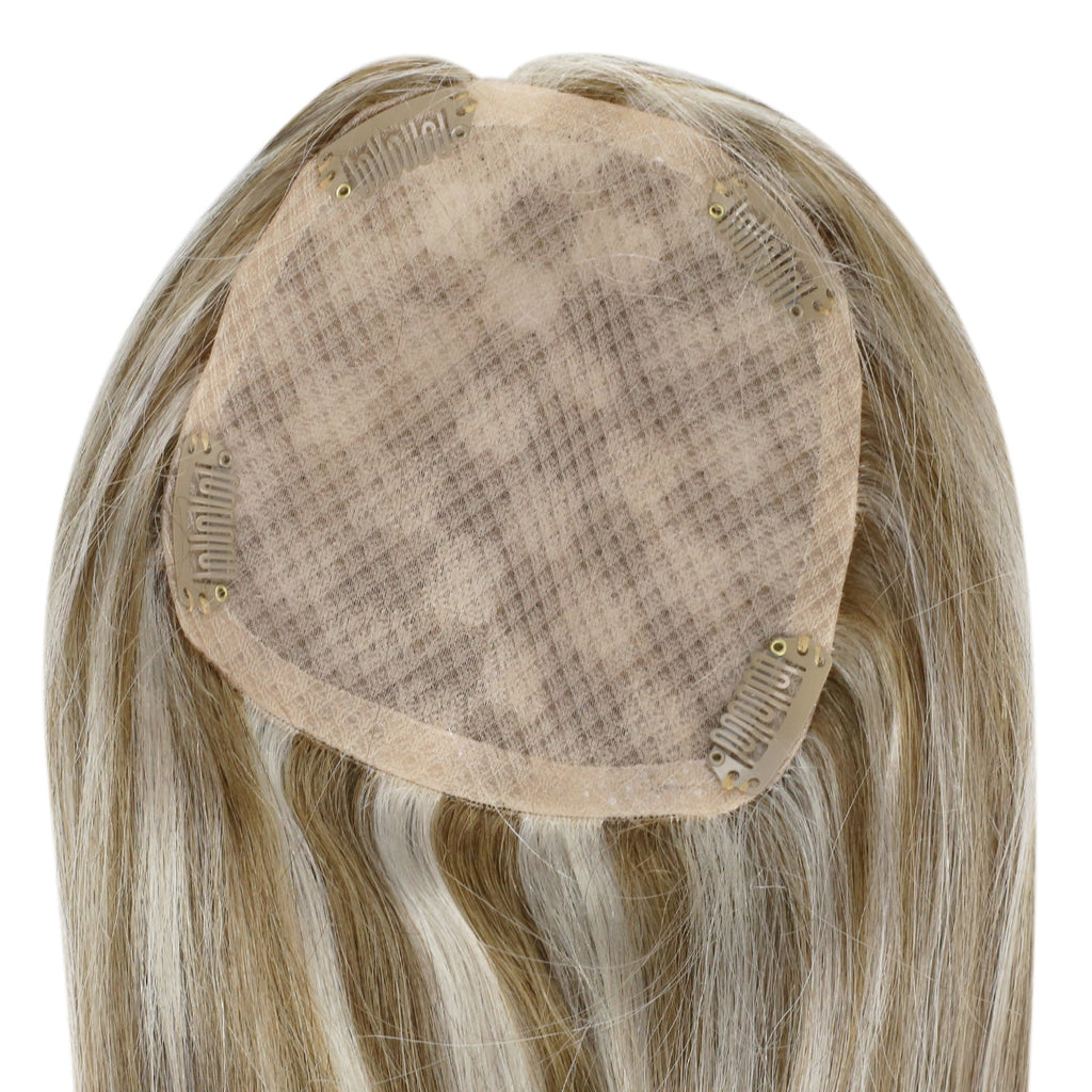 Full Shine Lace Human Hair Topper Piece 13cm*13cm For Women Highlights #P8/60