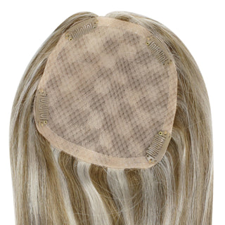 Full Shine Lace Human Hair Topper Piece 13cm*13cm For Women Highlights #P8/60