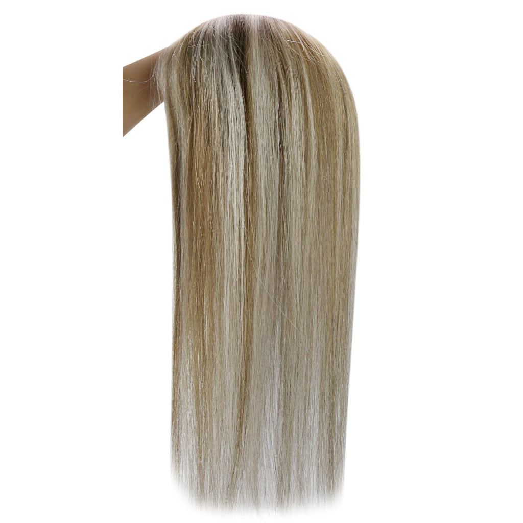 Full Shine Lace Wig Toppers 3*5 Inch Lace Base Hairpiece Highlights #P8/60