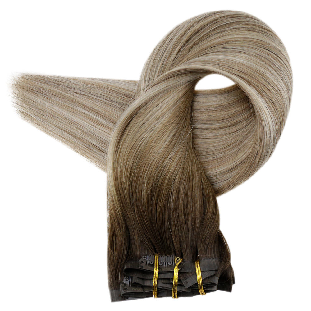seamless clip in human hair extensions