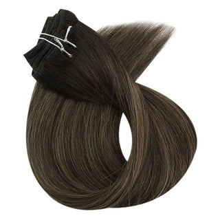 brown clip in human hair