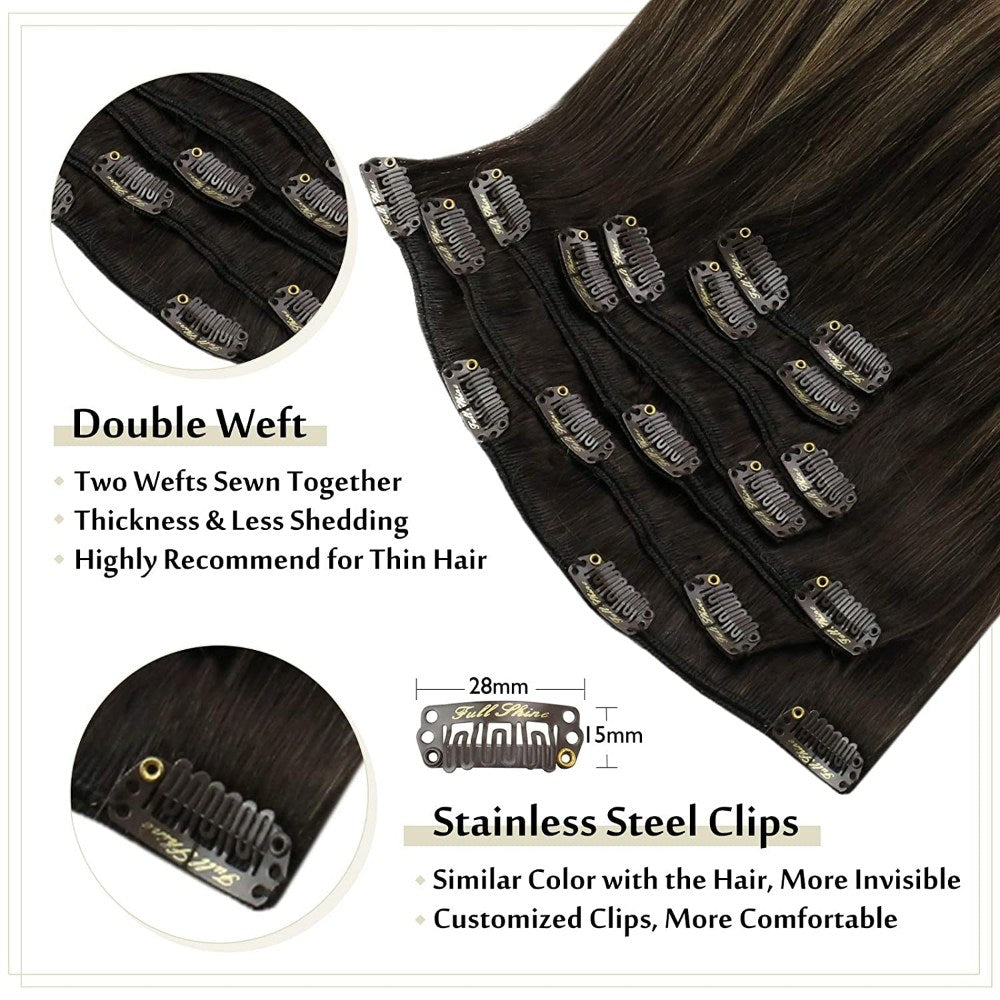 clip in hair brown