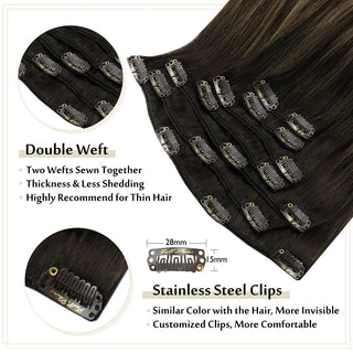 clip in hair brown