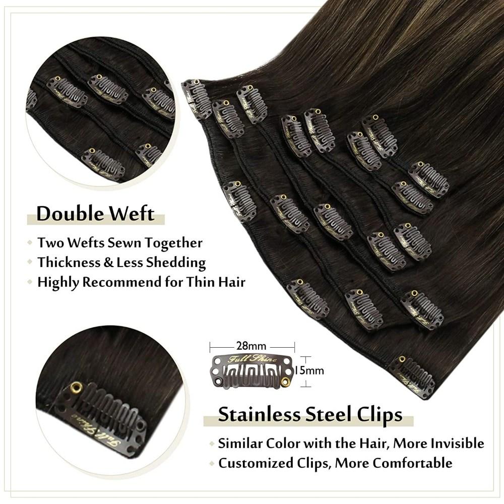 clip in hair brown