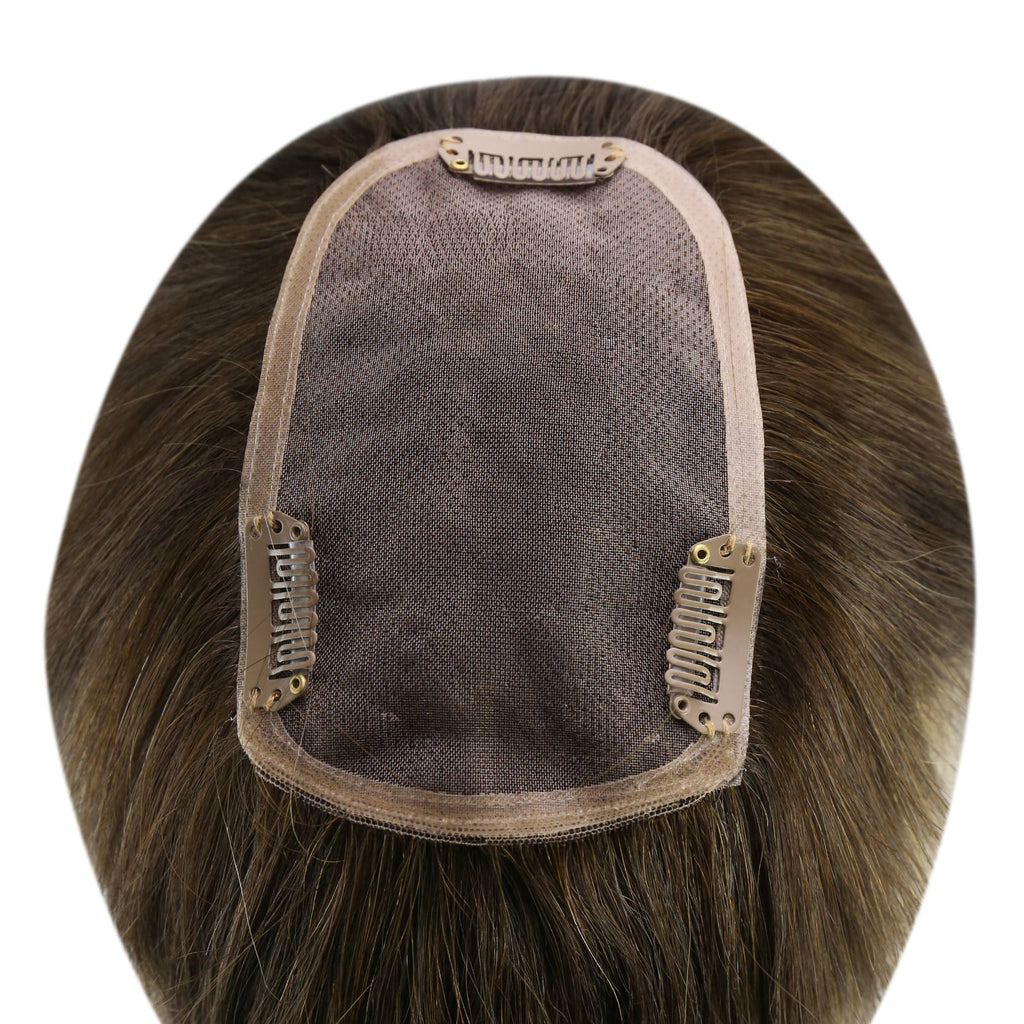 Full Shine Lace Wig Toppers 3*5 Inch Lace Base Hairpiece For Women Balayage(#4/27/4)
