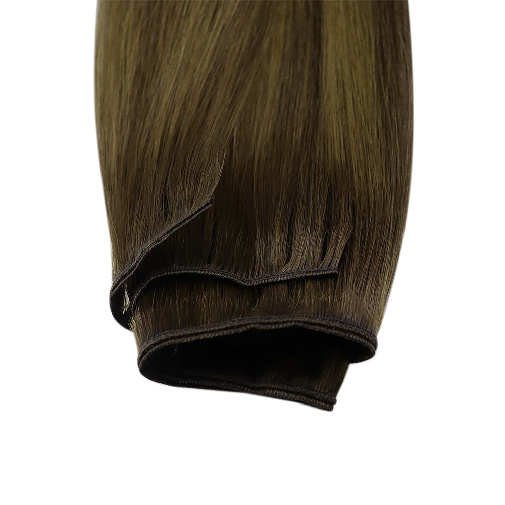 Full Shine Virgin Weft Brazilian 100% Human Hair Sew In Bundles Balayage Highlights (#DU)