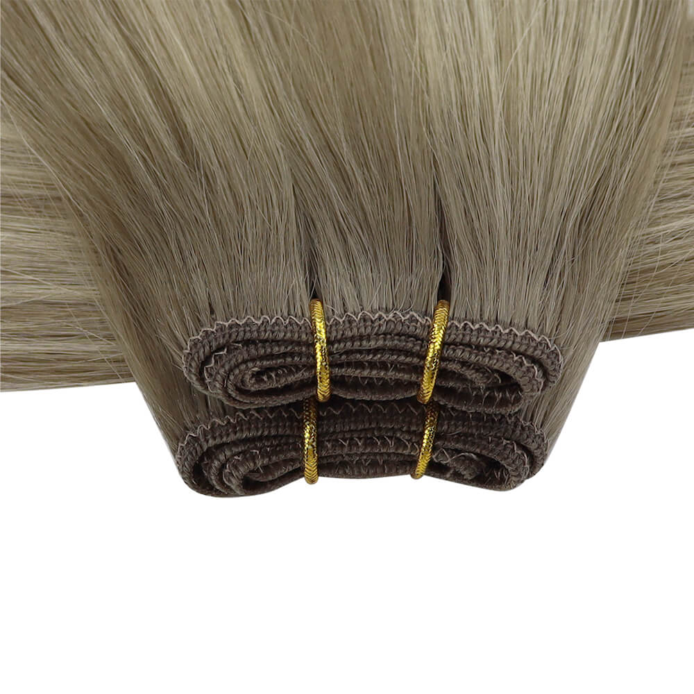 Full Shine Virgin Weft Brazilian 100% Human Hair Sew In Bundles Balayage Highlights (#8/8/613)