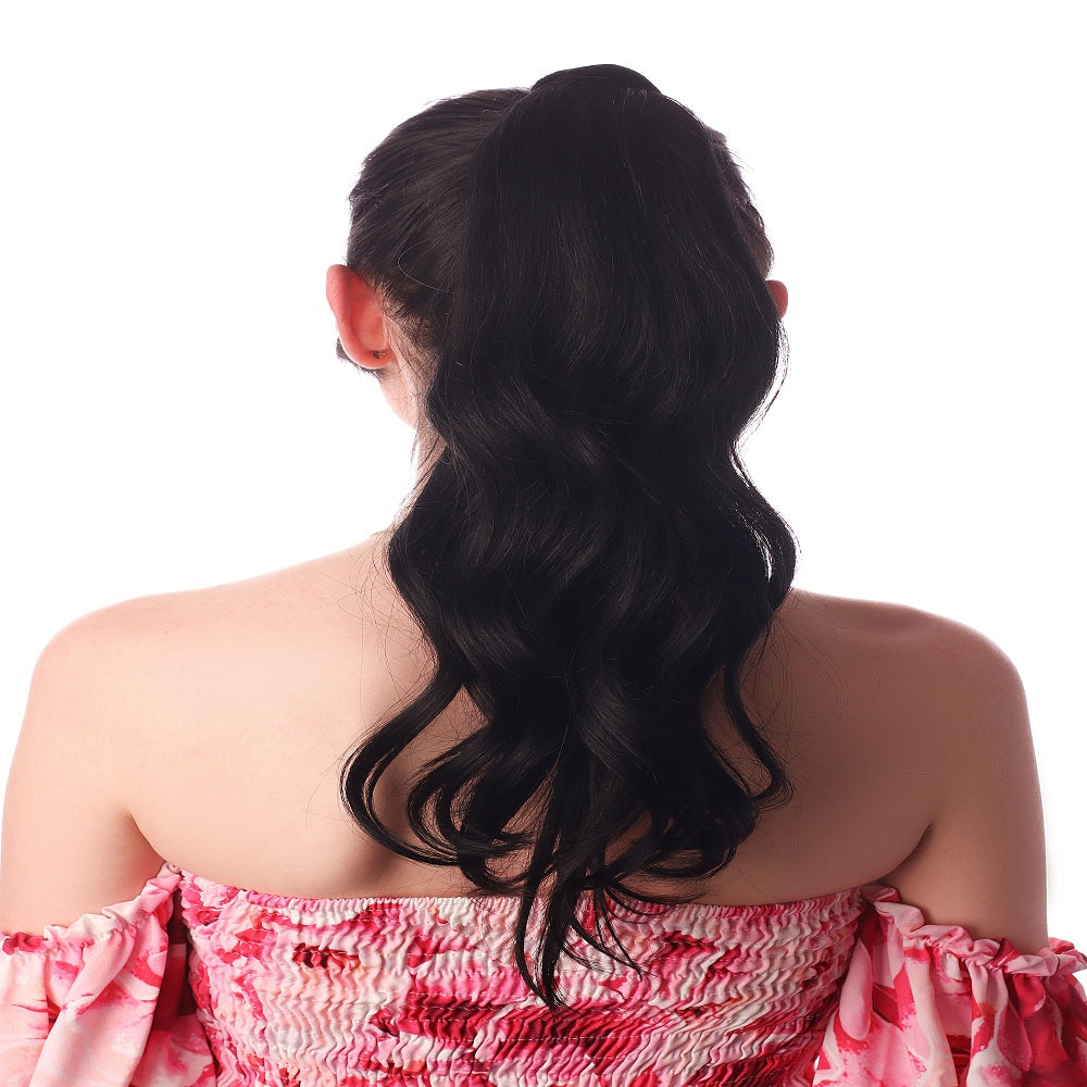 Full Shine 100% Human Hair Ponytail Extensions Off Black (#1B)