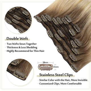 100 human clip hair extensions