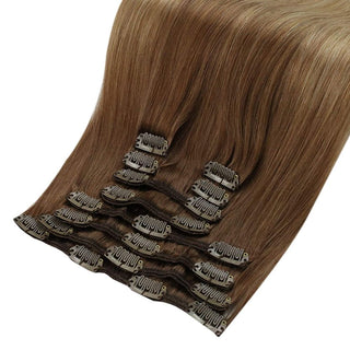 double weft clip hair extensions