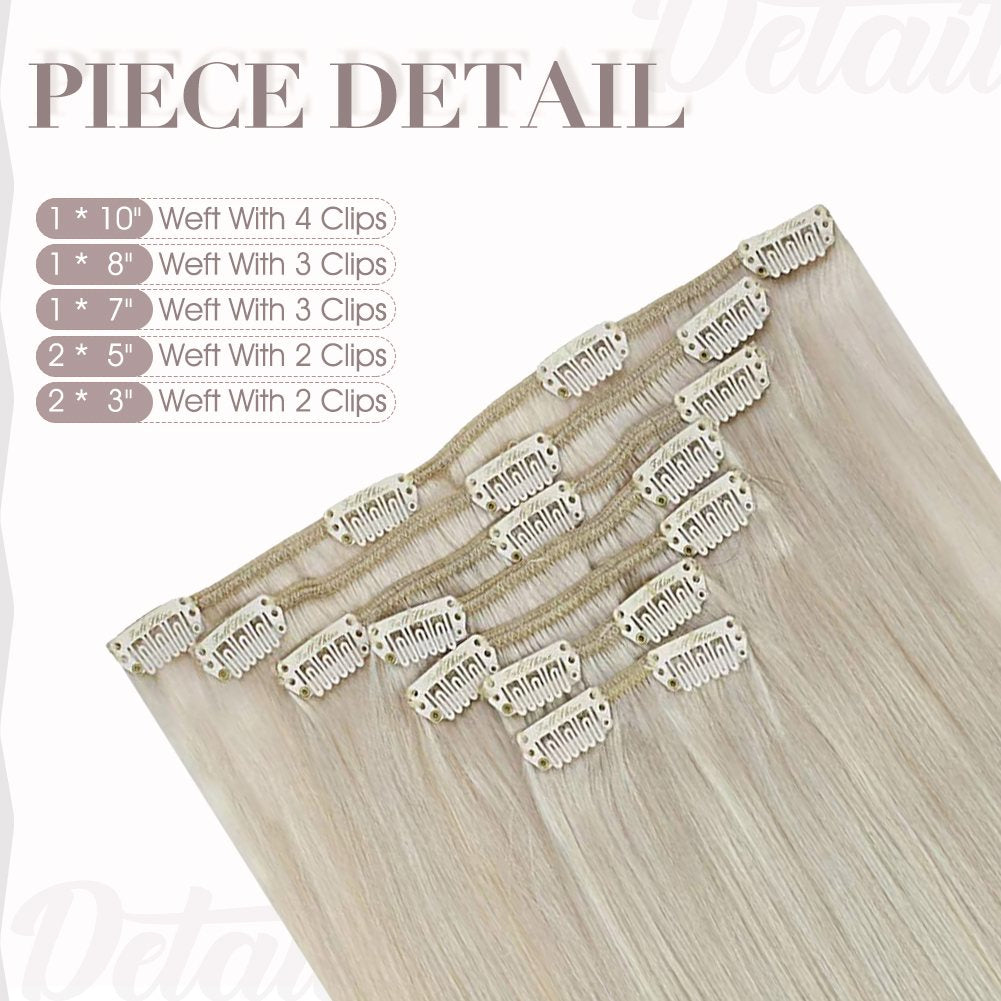 human hair clip in extensions