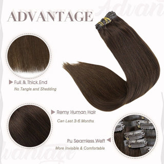 dark brown clip hair extensions