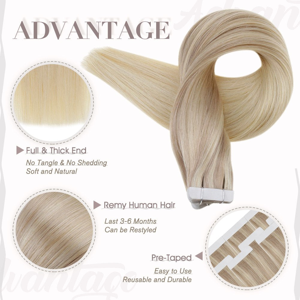tape hair extensions blonde