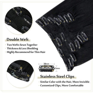double weft clip hair extensions