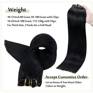 black clip in hair extensions human hair
