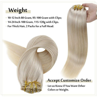 blonde clip in hair extensions