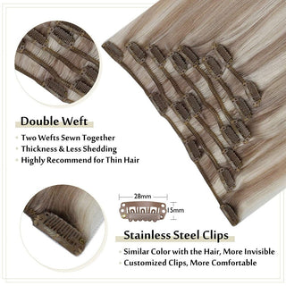 100 human clip hair extensions