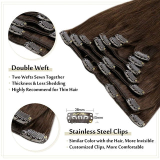 clip hair extensions brown