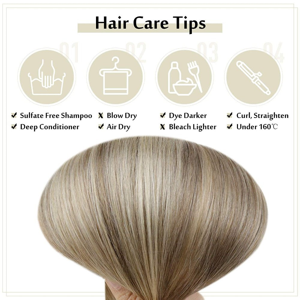 brown and blonde clip hair