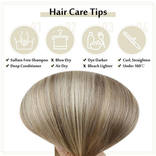 brown and blonde clip hair