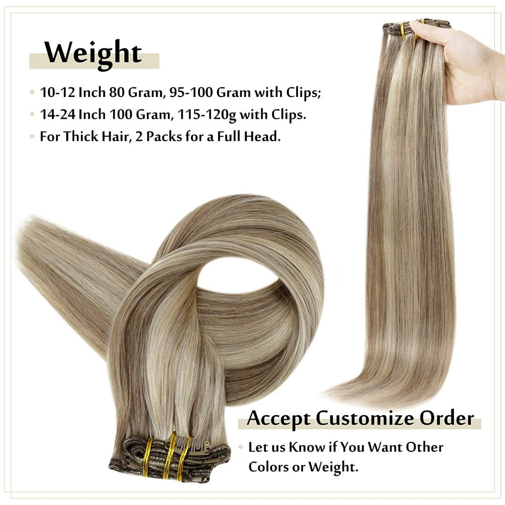 double weft clip hair extensions