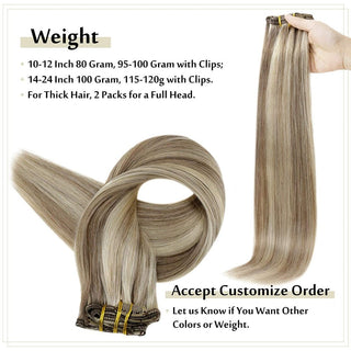 double weft clip hair extensions