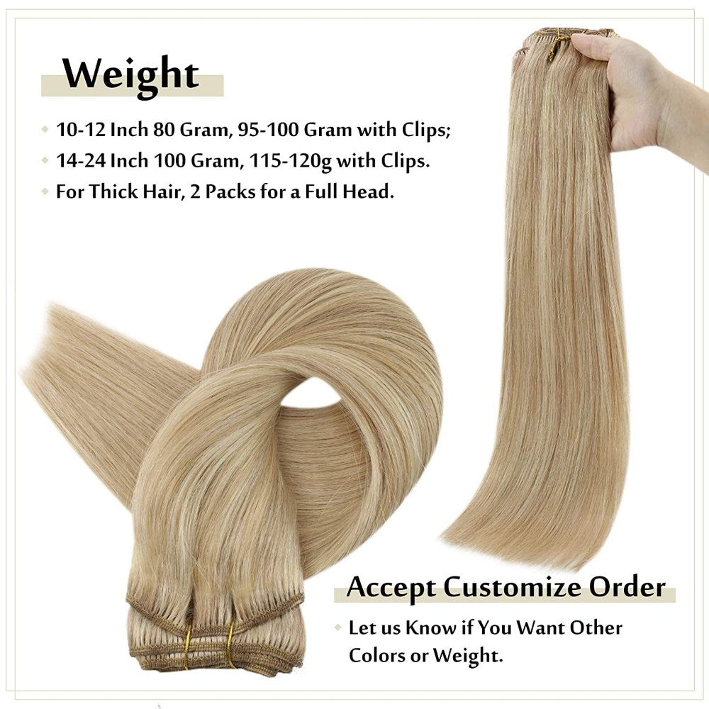 blonde clip in hair extensions