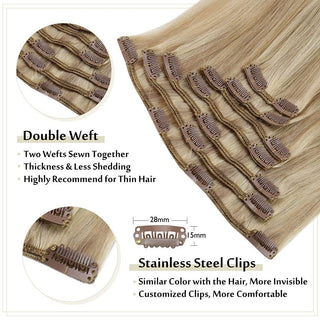 double weft clip hair extensions